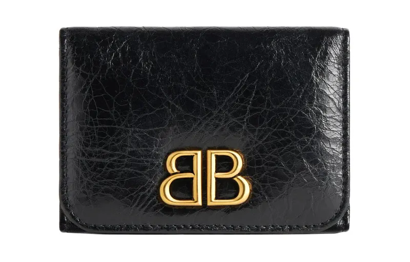 Balenciaga Arena Lambskin Wallet Mini Women's Black