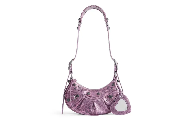 Balenciaga Le Cagole Arena Lambskin Handbag, Shoulder Bag Mini Women's Pink