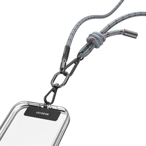 SwitchEasy Cross-body carryable multi-functional sling, double-ended halter, metal buckle, strap-type rope, mobile phone pendant
