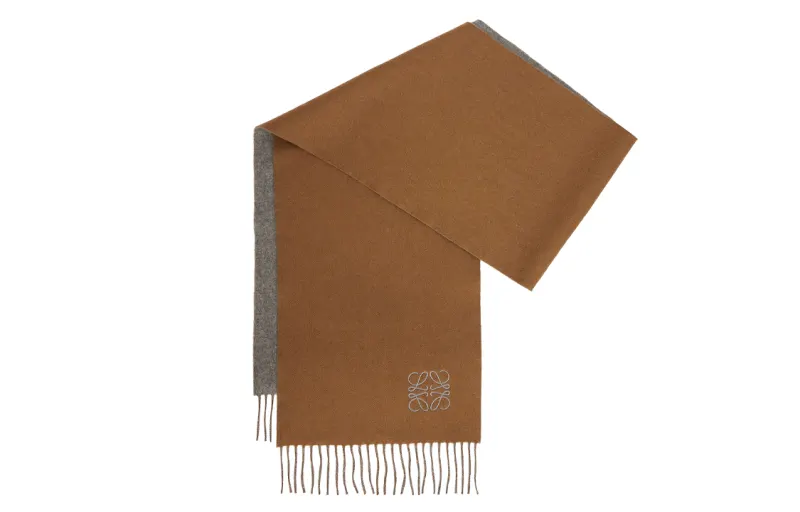 LOEWE Knit Scarves Women's Brown/Gray