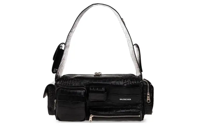 Balenciaga Superbusy Sheepskin Portable Crossbody Bag, Shoulder Bag Men's Black