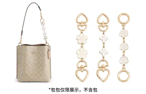 Luxury Care Artisan Workshop Metal Bag Straps Women's Gold Tone/White
