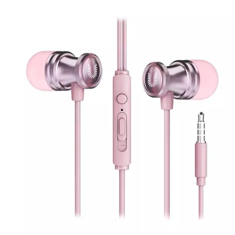 Yunshi uiisii headphones, in-ear wire-controlled microphone, high-quality noise reduction, game chicken and karaoke computer, Huawei Xiaomi universal, metal texture, HM16 round hole