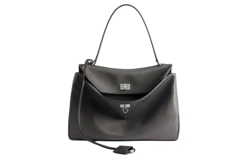 Balenciaga Smooth Calfskin One Shoulder Handbag Medium Women's Gray