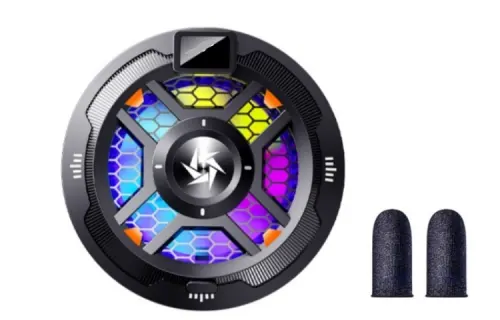 Yuanjixing mobile phone radiator, semiconductor silver surface refrigeration, magnetic back clip two-in-one, LED digital display screen, RGB ambient light, mobile phone and tablet compatible, two-level adjustment, mobile game king chicken live broadcast cooling artifact