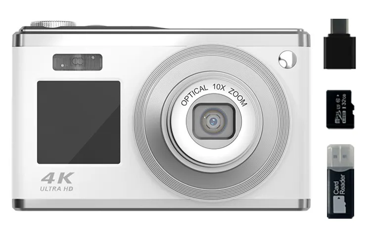 Yuanjixing C23 ordinary digital camera CMOS 6000w 32G, 64G telescopic lens HD dual screen front and rear dual camera retro 16x zoom lens 4K video AF auto focus beauty can be transferred to mobile phone