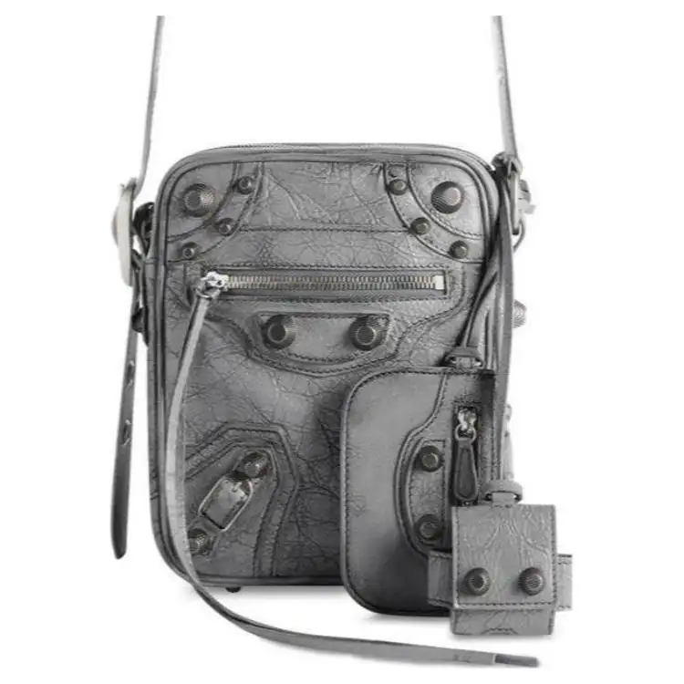 Balenciaga Le Cagole Arena Lambskin Shoulder Bag, Crossbody Bag Men's Gray