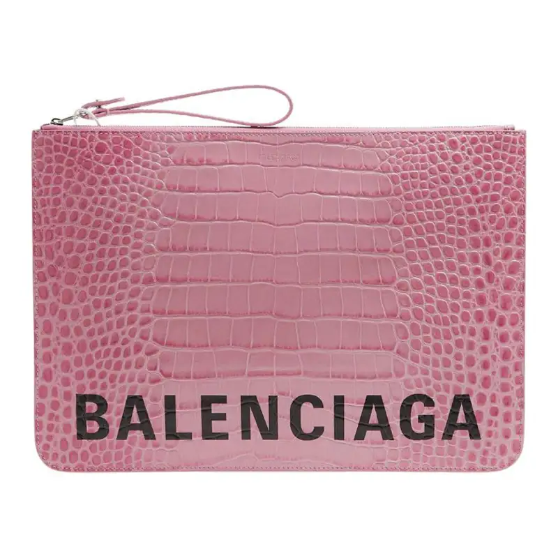 Balenciaga Cow Leather Clutch Regular Men's Pink