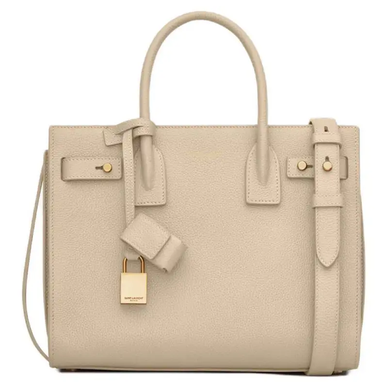 SAINT LAURENT SAC DE JOUR Calfskin Shoulder Bag, Crossbody Bag, Handbag Women's Sea Salt Color