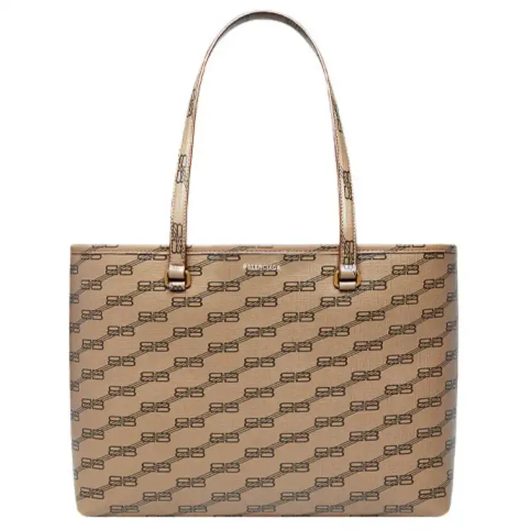 Balenciaga Coated Canvas With Materials Tote Bag, Shopping Bag, Shoulder Bag Women's Beige