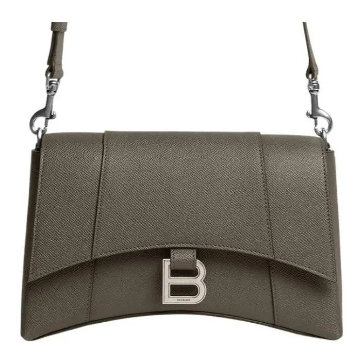 Balenciaga Downtown Soft Textured Calfskin Shoulder Bag, Crossbody Bag Extra Small Men's Dark Green