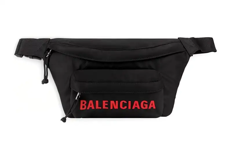 Balenciaga WHEEL Fabric Fanny Pack Men's Black