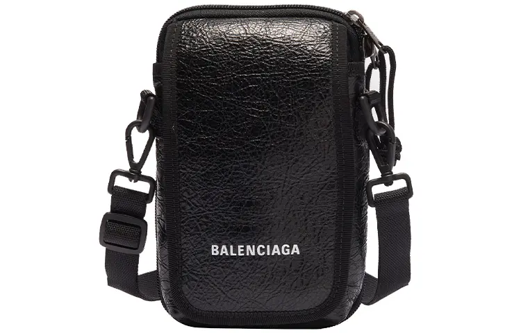 Balenciaga Explorer Lambskin Shoulder Bag, Crossbody Bag Regular Men's Black