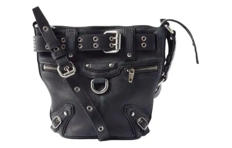 Balenciaga Cow Leather Bucket Bag, Shoulder Bag, Crossbody Bag Extra Small Women's Black