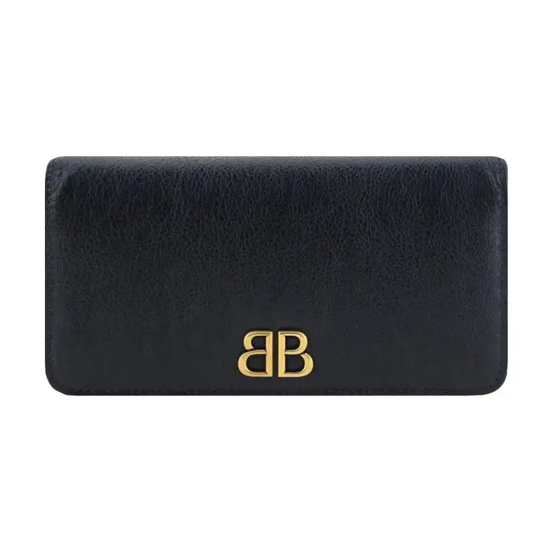 Balenciaga Calfskin Wallet Women's Black
