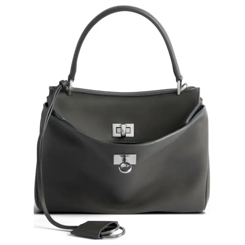 Balenciaga Smooth Cow Leather One Shoulder Handbag Mini Women's Gray