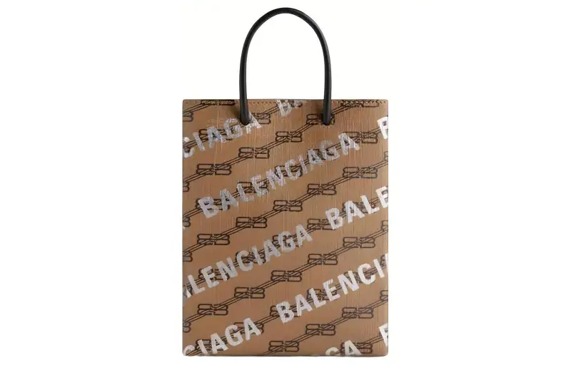Balenciaga Polyurethane Shoulder Bag, Crossbody Bag, Handbag Large Women's Beige Brown