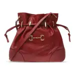 GUCCI Horsebit 1955 Leather Crossbody Bag, Shoulder Bag Women's Red
