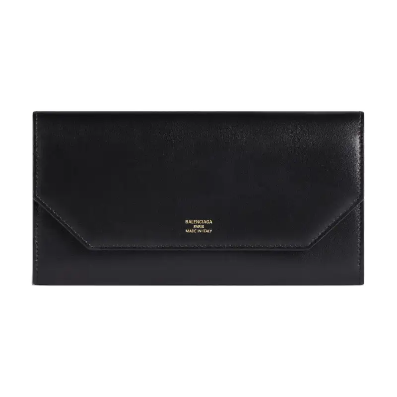 Balenciaga Cow Leather Card Holder, Wallet Women's Black
