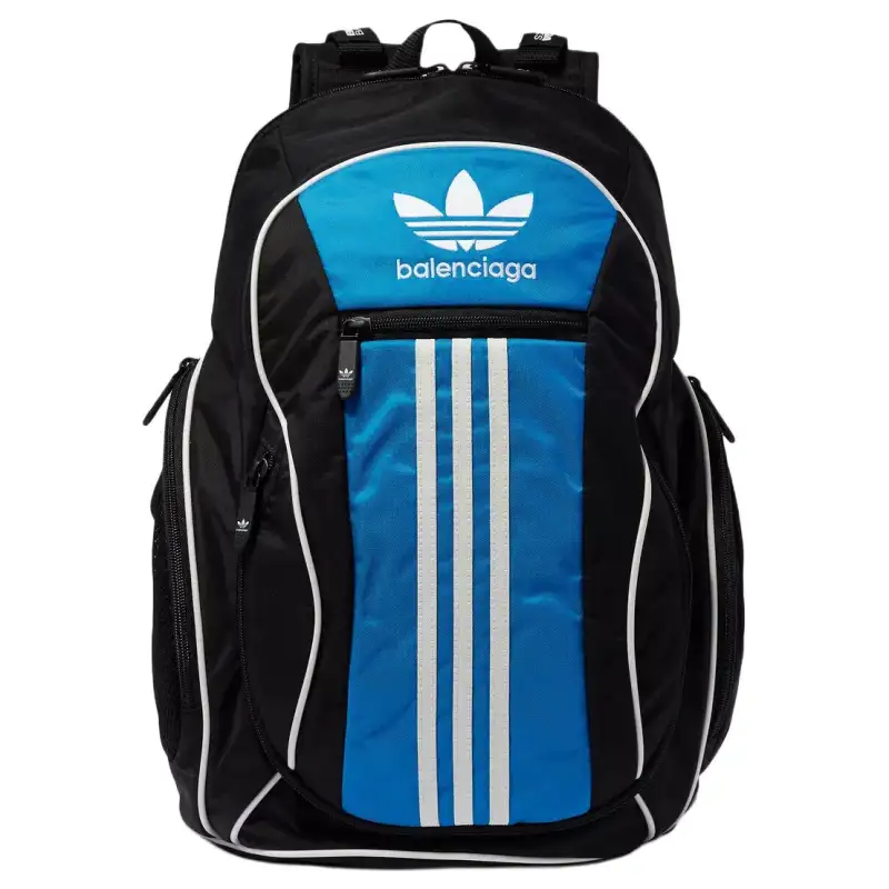 Balenciaga Adidas Originals Collaboration Nylon Backpack Men's Black & Blue