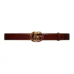 GUCCI GG Marmont Leather Belts Women's Brown Width 3cm
