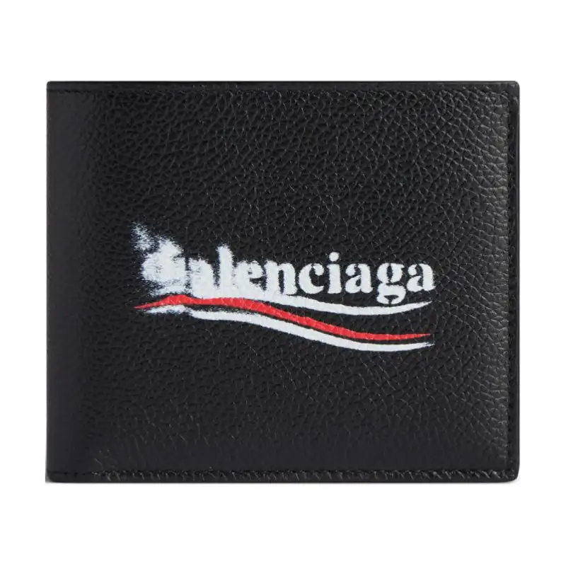 Balenciaga Political Stencil Logo Print Bifold Wallet