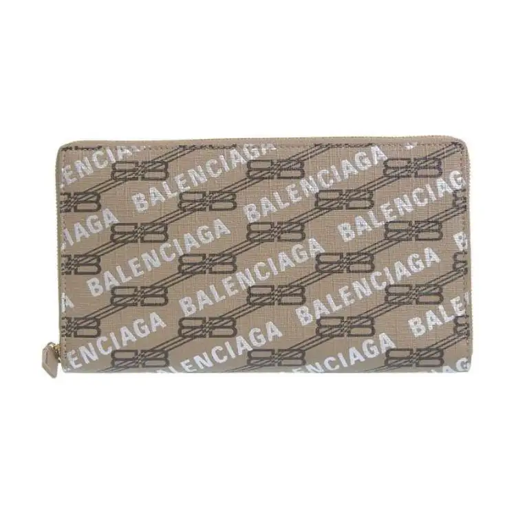 Balenciaga Leather Wallet Men's Brown Multicolor