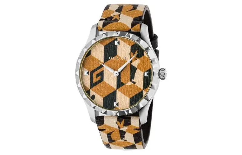 GUCCI G Timeless Collection Wrist Watches Quartz Movement Leather Strap 38mm Coffee Watch Dial Unisex