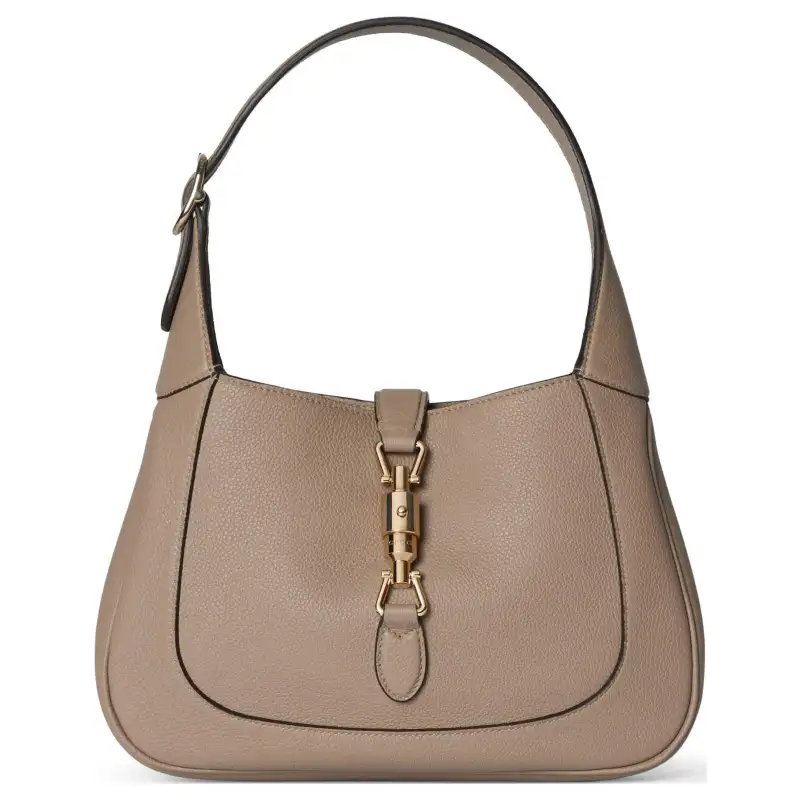 GUCCI Jackie 1961 Leather Handbag, Shoulder Bag Medium Women's Taupe