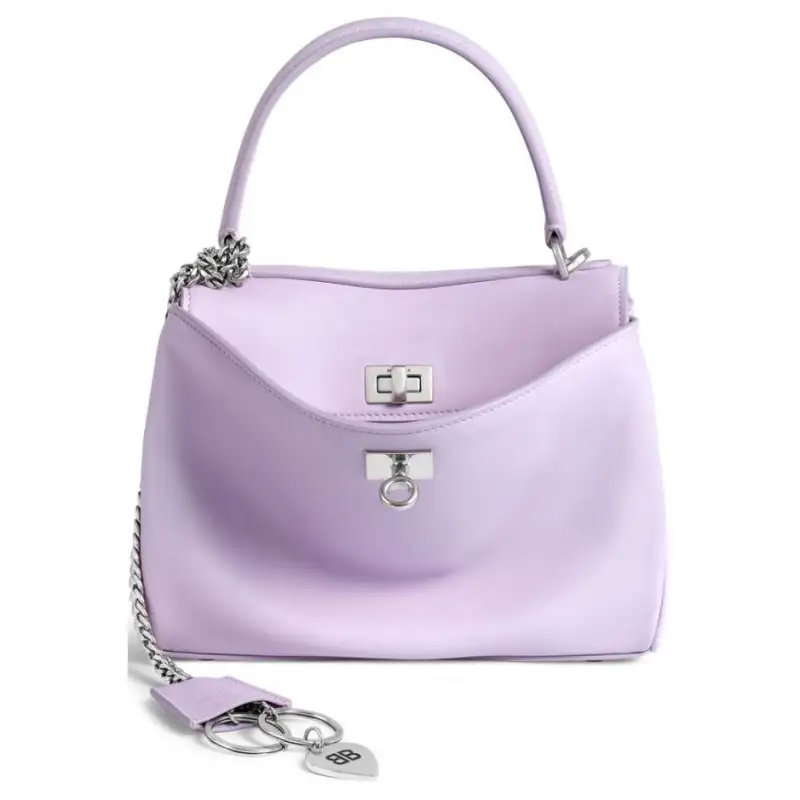 Balenciaga Smooth Cow Leather Handbag Mini Women's Light Purple