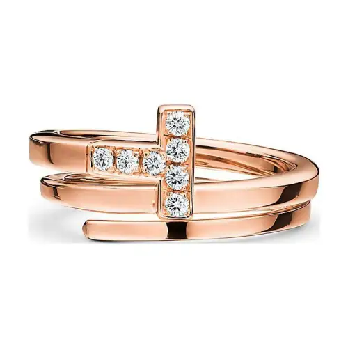 TIFFANY & CO. 18K Rose Gold, Diamond Rings Women's