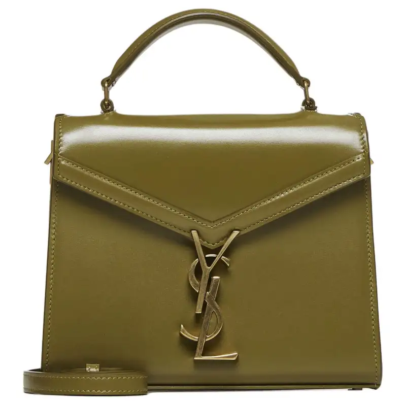 SAINT LAURENT CASSANDRA Cow Leather Shoulder Bag, Crossbody Bag, Handbag Mini Women's Olive Green