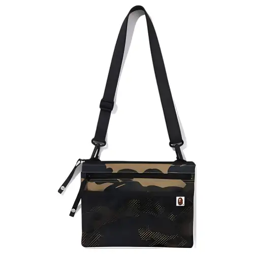 A BATHING APE Polyester Shoulder Bag, Crossbody Bag Regular Men's Yellow/Green
