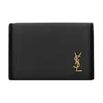 SAINT LAURENT Cow Leather Card Holder Women's Black