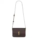 SAINT LAURENT Cow Leather Shoulder Bag, Crossbody Bag Medium Women's Dark Chestnut