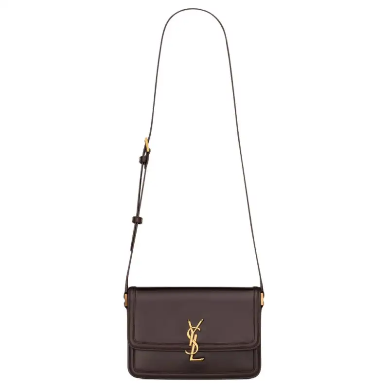 SAINT LAURENT Cow Leather Shoulder Bag, Crossbody Bag Medium Women's Dark Chestnut