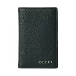 GUCCI Leather Card Holder Regular Men's Dark Green