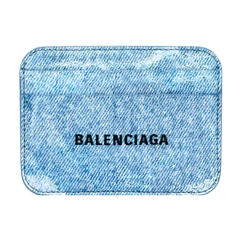 Balenciaga Cash Soft And Smooth Sheepskin Card Holder Card Holder Women's Blue