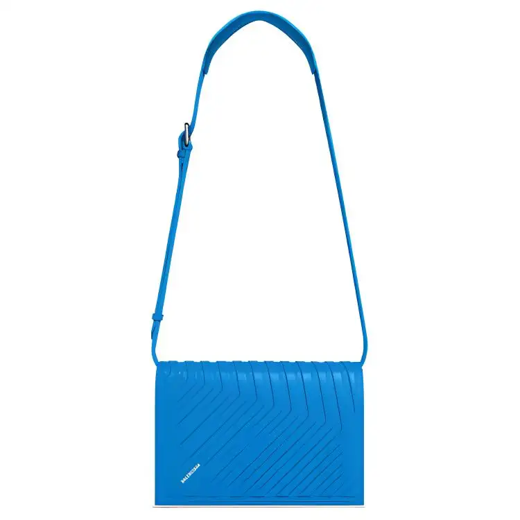 Balenciaga Car Grained Calfskin Crossbody Bag, Shoulder Bag Women's Blue