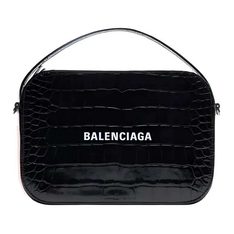 Balenciaga Genuine Leather Handbag, Shoulder Bag, Crossbody Bag Small Men's Black