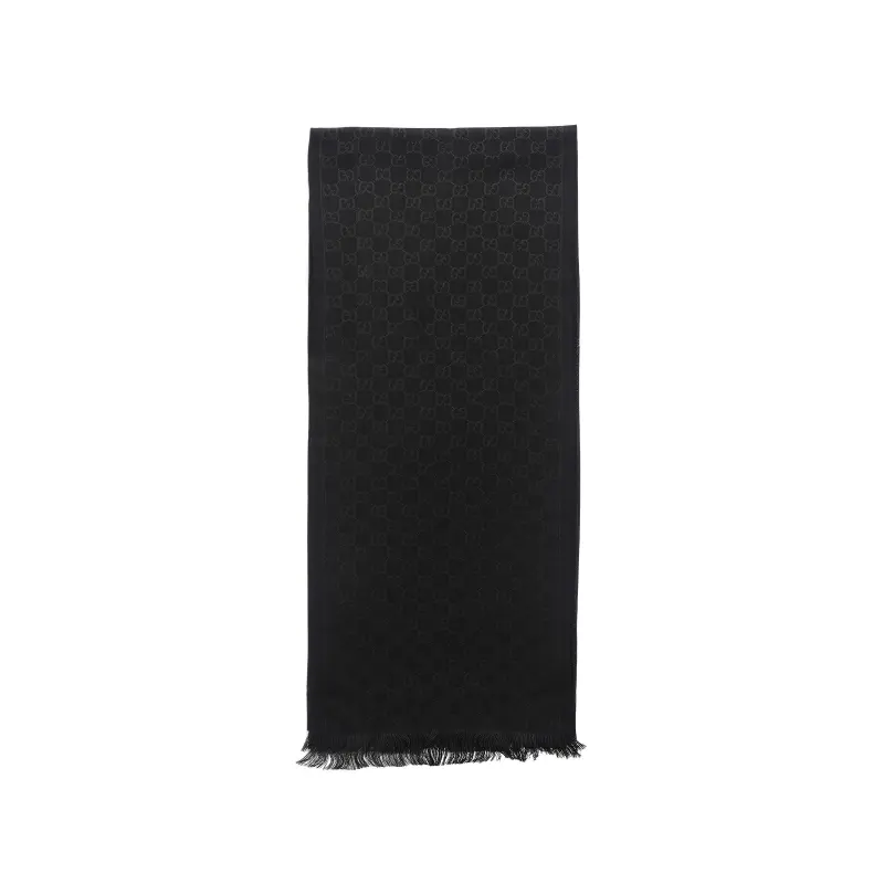 GUCCI Monogram Fringed Scarf