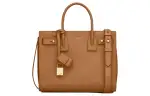 SAINT LAURENT SAC DE JOUR Calfskin Shoulder Bag, Crossbody Bag, Handbag Women's Cinnamon