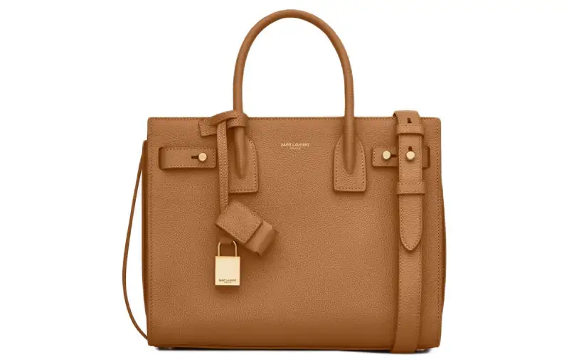 SAINT LAURENT SAC DE JOUR Calfskin Shoulder Bag, Crossbody Bag, Handbag Women's Cinnamon