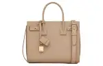 SAINT LAURENT SAC DE JOUR Cow Leather Shoulder Bag, Crossbody Bag, Handbag Nano Women's Dark Beige