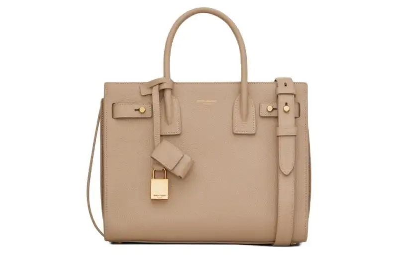 SAINT LAURENT SAC DE JOUR Cow Leather Shoulder Bag, Crossbody Bag, Handbag Nano Women's Dark Beige