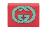 GUCCI Cow Leather Wallet Women's Red