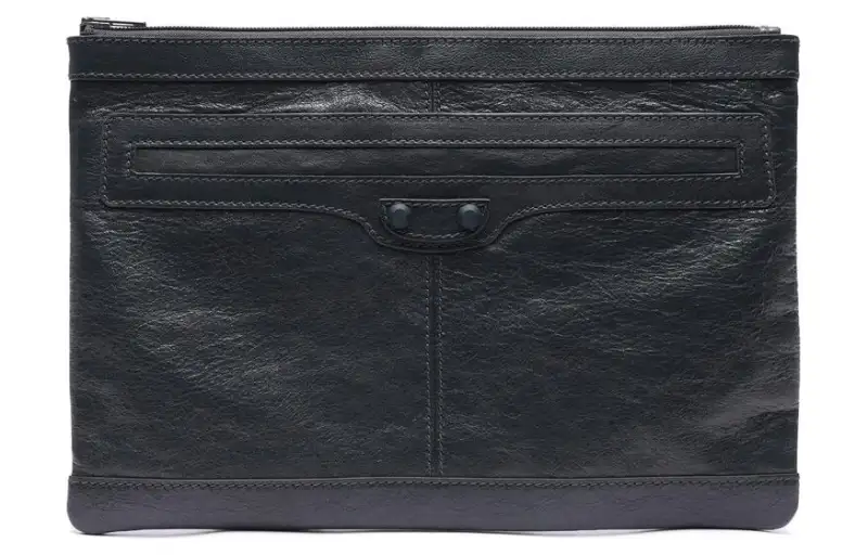 Balenciaga Sheepskin Clutch Men's Dark Gray