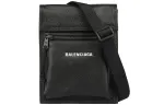 Balenciaga Cow Leather Cell Phone Pouch, Crossbody Bag Unisex Black
