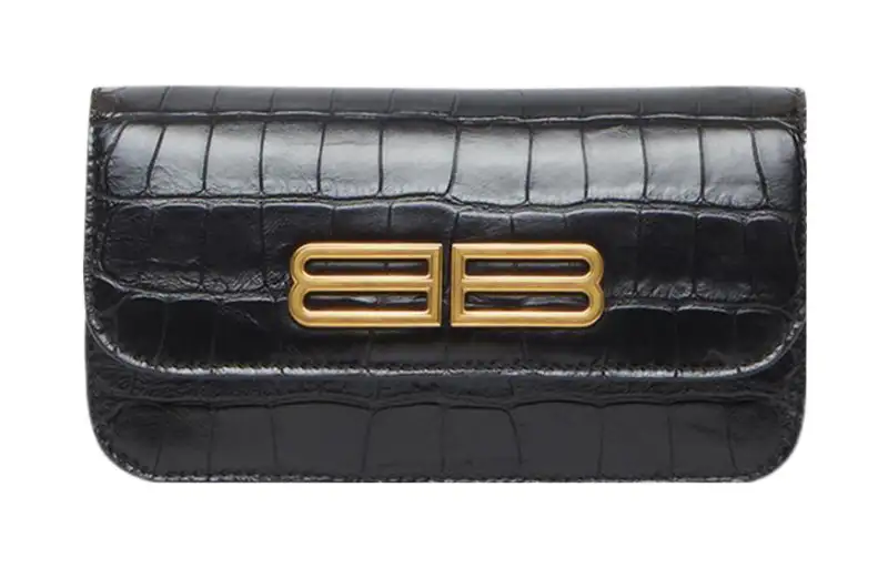 Balenciaga Women's Gossip Wallet On Chain Black