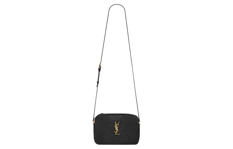 SAINT LAURENT LOU Leather Shoulder Bag, Crossbody Bag Women's Black